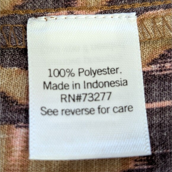 Nine West Women's XXL Blouse Autumnal Colored Button Up Balloon Sleeve Abstract - Picture 4 of 16